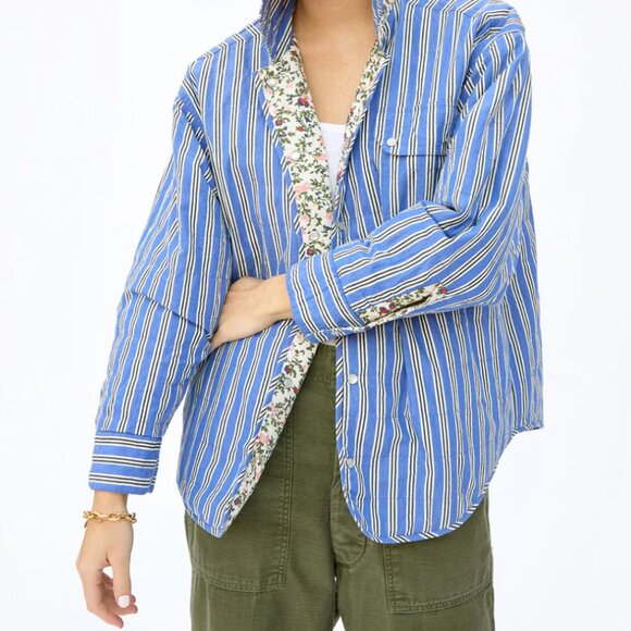 Clare V Jackets & Blazers - CLARE V Jacque Jacket Ditsy Floral & Maroq Stripe Sz S/M